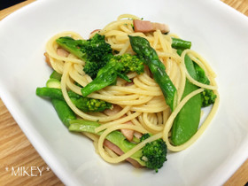 茅乃舎野菜だしと菜の花で*春野菜のパスタ