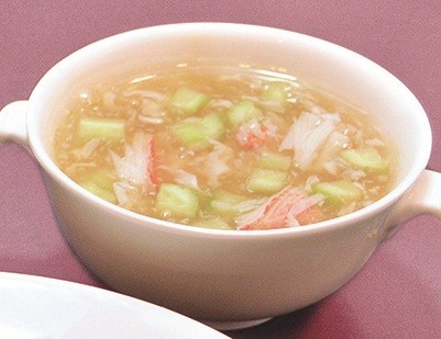 加賀太胡瓜と蟹風味かまぼこのとろみスープの画像