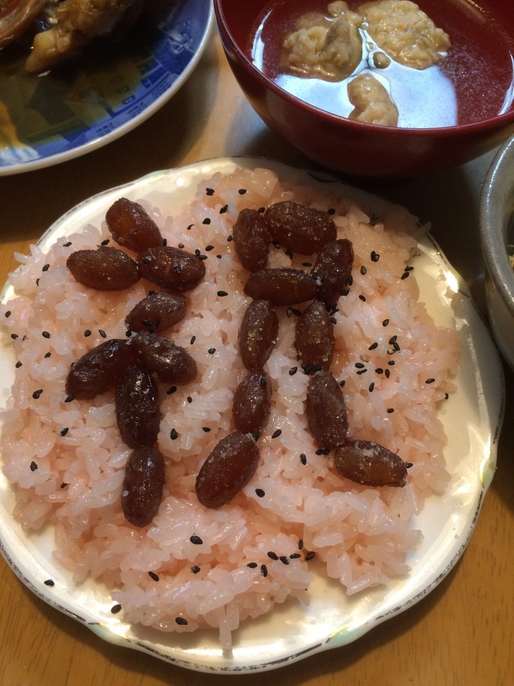 甘納豆で北海道のお赤飯の画像