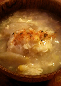 中華風味噌バタースープ