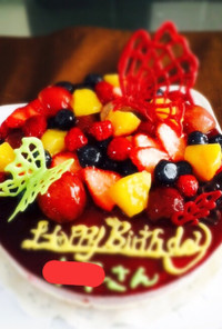 お誕生日に♡カシスレアチーズケーキ♡