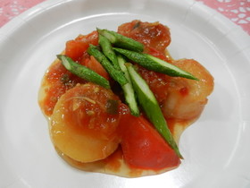 ほたてとトマトのチリソース煮