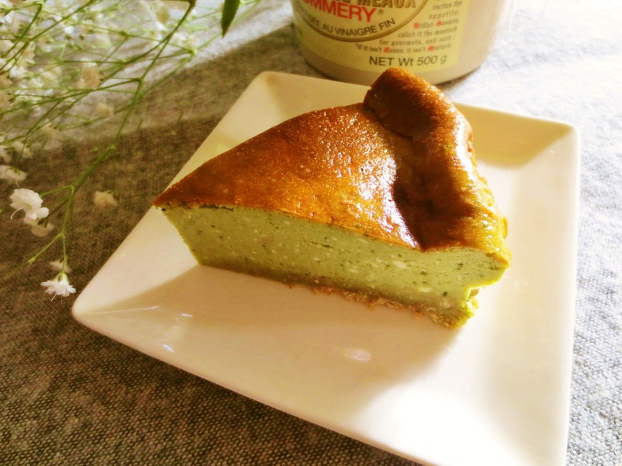 簡単♪抹茶☆豆乳のヘルシーチーズケーキの画像