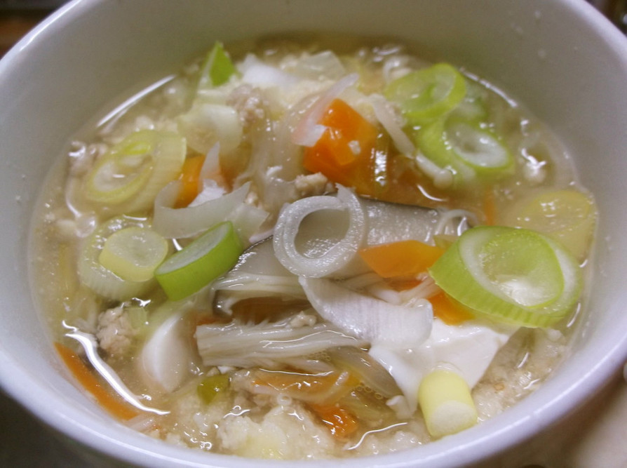 鶏ひき肉と具だくさん野菜スープ☆の画像