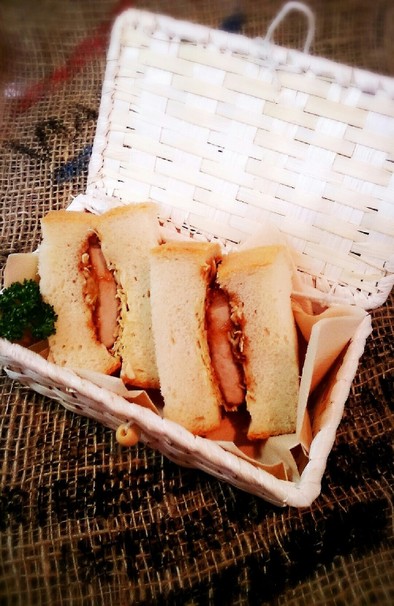 【男前レシピ】ソースカツ丼風サンドイッチの写真