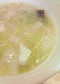 レンジで！白菜のとろりんチキン味噌スープ