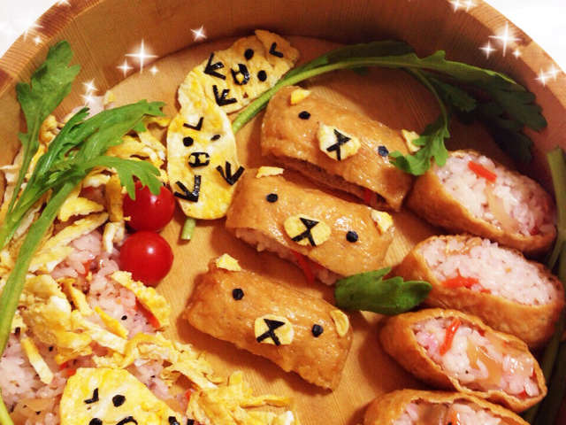 桶で食べちゃうよ キャラ稲荷 ちらし寿司 レシピ 作り方 By みぃーーみ クックパッド