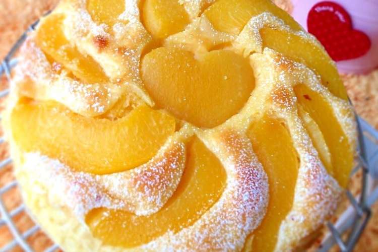1 6切112kcal 簡単桃ケーキ レシピ 作り方 By コリーノ クックパッド 簡単おいしいみんなのレシピが349万品