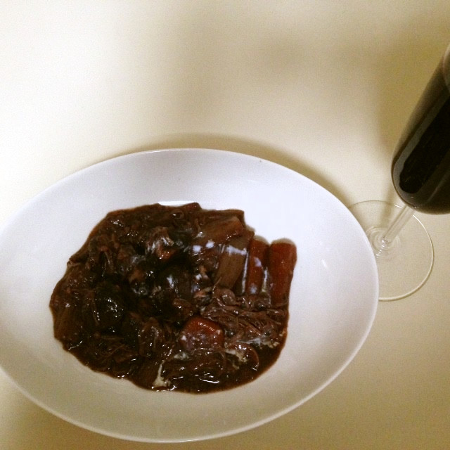 赤ワイン煮(ひつじ,お野菜).赤ワインの画像