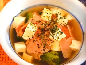 糖質制限!レンジで野菜スープ(朝ごはんに