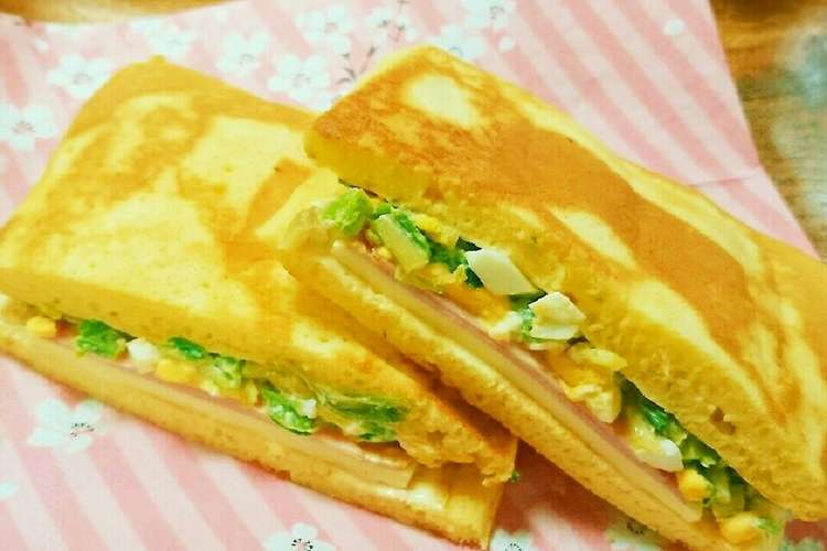 朝食 お弁当に 栄養満点パンケーキサンド レシピ 作り方 By Ayakoooooo クックパッド