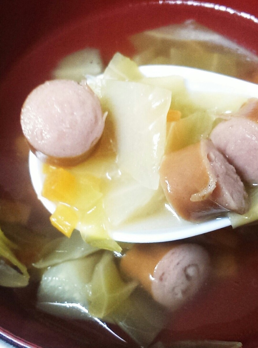 ウインナーの野菜コンソメスープの画像