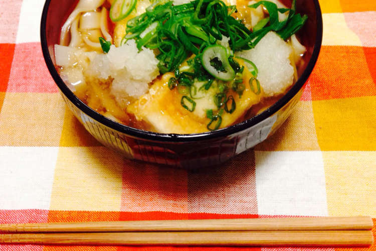 簡単 揚げ出し豆腐のおろしうどん レシピ 作り方 By みつえんぴつ クックパッド