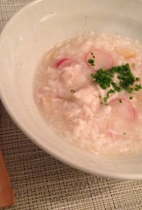 根菜と白身魚の塩粥