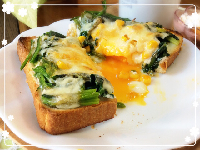 朝ごはんに☆巣ごもりエッグチーズトーストの画像