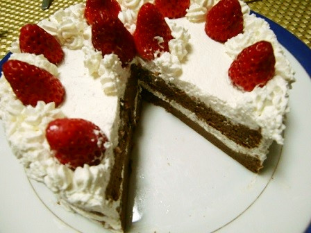 ★糖質オフ！お誕生日の＊いちごケーキ＊♪の画像