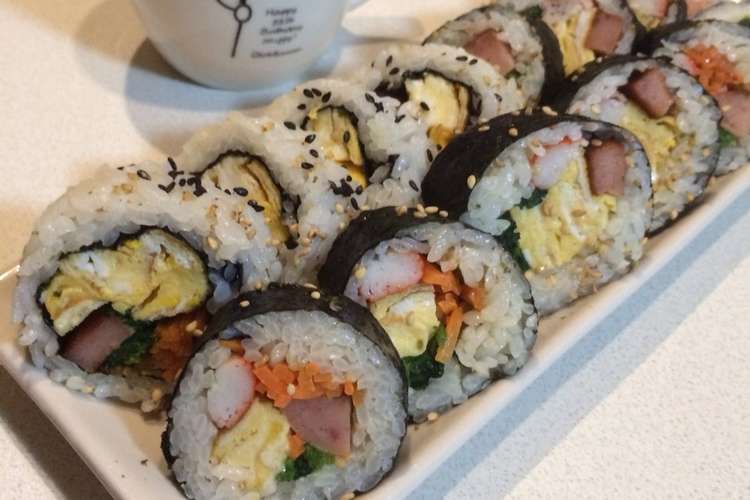 簡単김밥 太巻き のり巻き 巻き寿司 レシピ 作り方 By 韓国人主夫ちゃっぴー クックパッド 簡単おいしいみんなのレシピが377万品