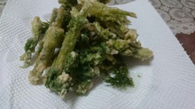 春5番目の山菜・シャクの天ぷら