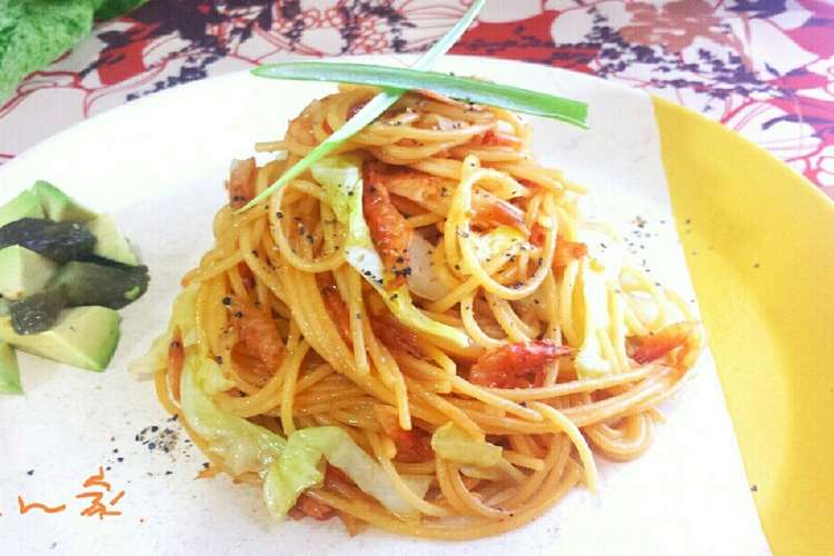 ランチに 桜海老とキャベツのパスタ レシピ 作り方 By 京ん家 クックパッド