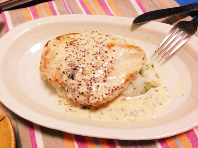鶏胸肉のマスタードクリームソース添え レシピ