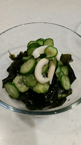 イカきゅうりワカメ酢の物