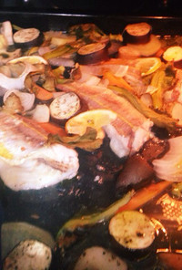 パーティ向け！白身魚と野菜のオーブン焼き