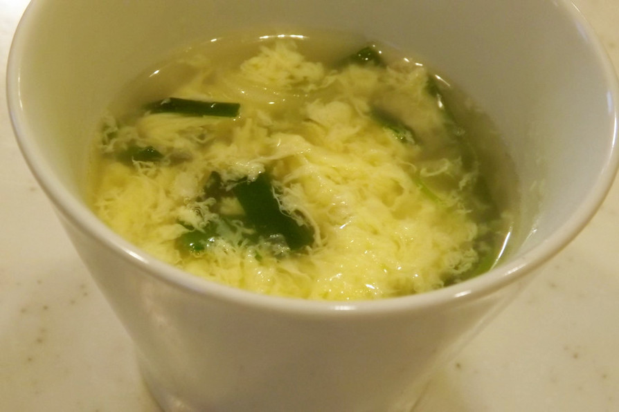 ふわふわニラ玉スープの画像