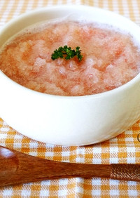 無塩料理☆大根とトマトの冷製スープ