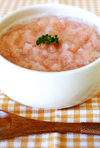 無塩料理☆大根とトマトの冷製スープ