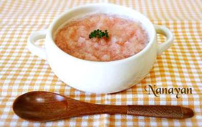 無塩料理☆大根とトマトの冷製スープの写真