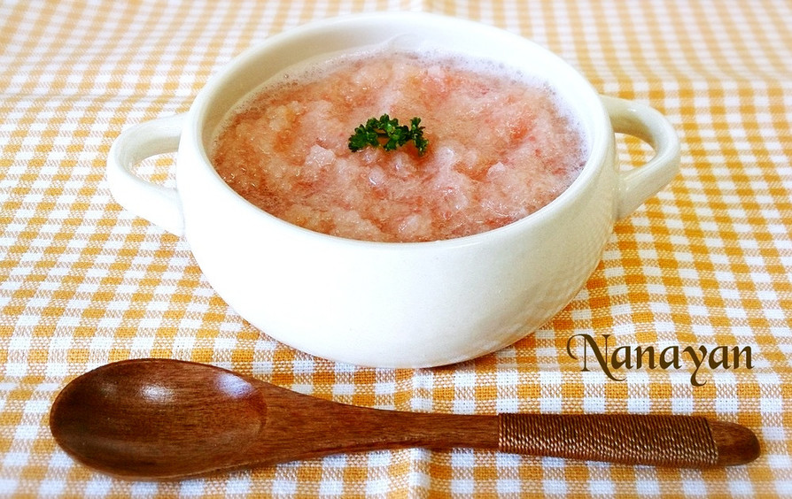 無塩料理☆大根とトマトの冷製スープの画像