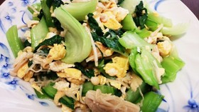 簡単なチンゲン菜と玉子のバター炒め