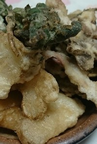 菊芋、イタドリ、ヨモギ・春の山菜天ぷら