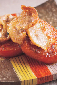 トマトと豚肉の麺つゆ炒め