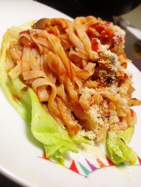 糖質0g麺で簡単!トマトバジルパスタ♪