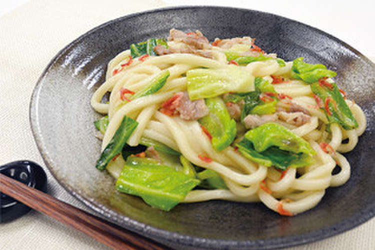 そうめんつゆで えび風味の焼うどん レシピ 作り方 By 寿がきや食品 クックパッド