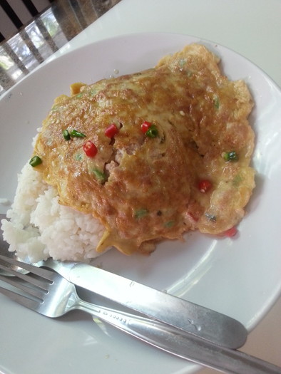 簡単！タイ風卵焼き（カイジアオムーサップの写真