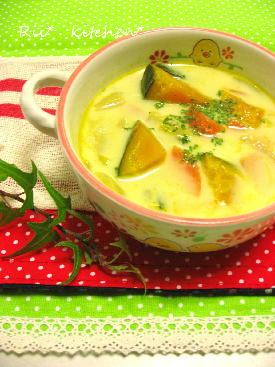 簡単♡かぼちゃミルクスープ♡の画像