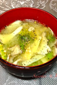 筍と菜の花の甘麹味噌汁