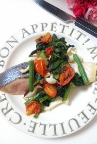 レンジで簡単☆鮭と野菜の満足ワンプレート