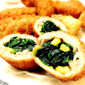 ほうれん草の肉巻きフライ