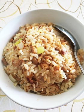 一人ご飯★納豆ツナチャーハン