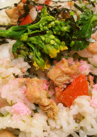 菜の花入り♪やりくり簡単ちらし寿司。