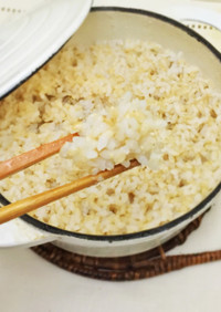 白米食感にする玄米の炊飯法・ふかふか玄米
