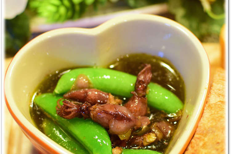 春味 ホタルイカとエンドウのアヒージョ レシピ 作り方 By まろんラブ クックパッド 簡単おいしいみんなのレシピが361万品