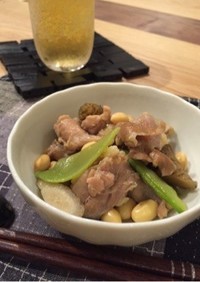 鶏のハラミ☆豆マメごぼうの煮物