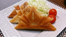 簡単春巻き☆兜で子供の日バージョン☆