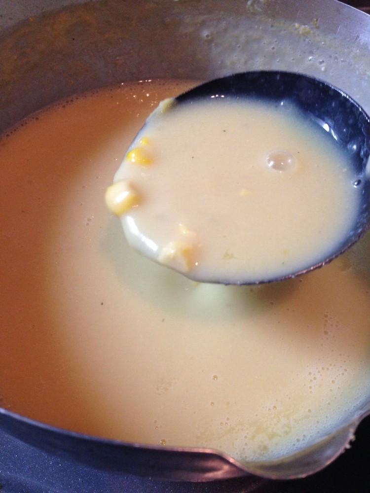 牛乳も豆乳も切らしてるときのコーンスープの画像