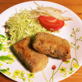 豆腐の豚巻きカツ★大きめの豚こま切れで★