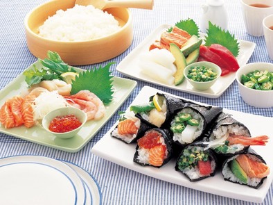 海鮮手巻き寿司の写真